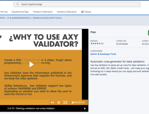The best solution for Salesforce Validations rules: Axy Validator is alive!
